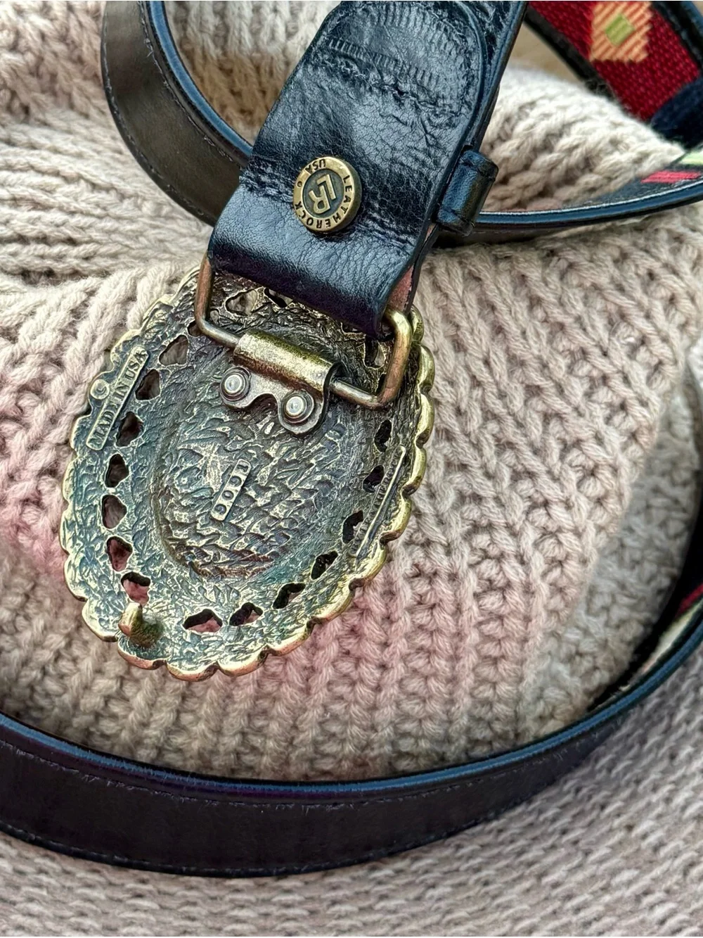 Boho Gemstone Statement Belt - Red, Black & Green
